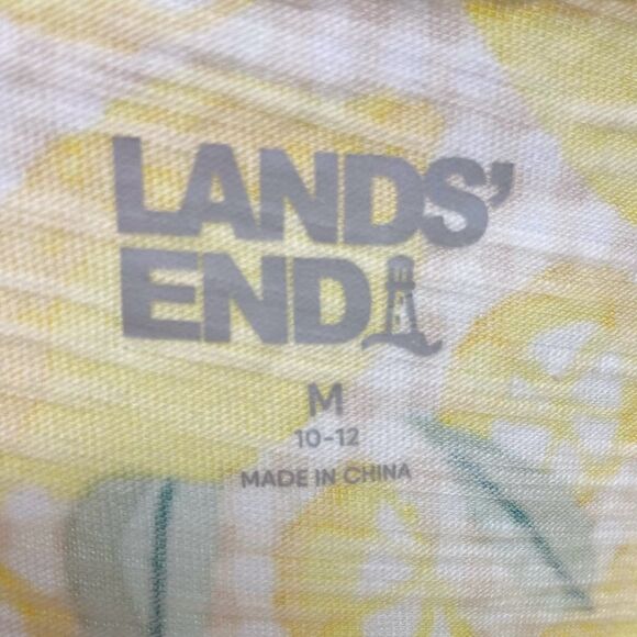 Lands End Yellow and White Lemons Cap Sleeve Top Size Medium - Picture 5 of 7